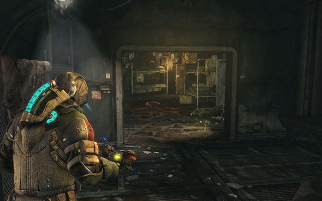 Move further through two rooms until you get to the room with beds - Scavenge the 163rd Reaper Barracks | Side missions: Reaper Barracks - Side missions: Reaper Barracks - Dead Space 3 Game Guide