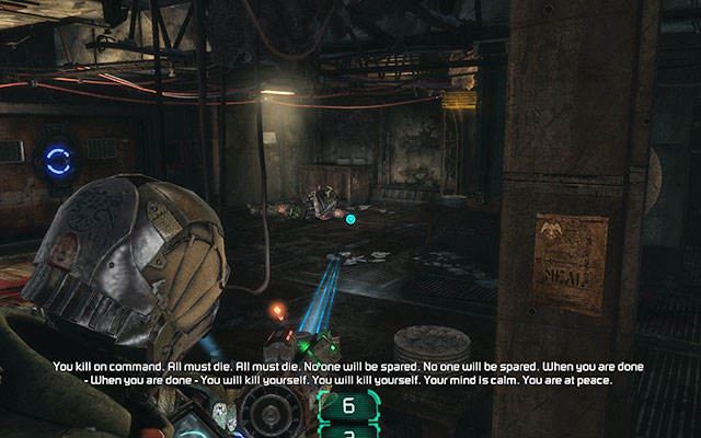 Go through the bloody room and the kitchen and turn to the gate on the left - Scavenge the 163rd Reaper Barracks | Side missions: Reaper Barracks - Side missions: Reaper Barracks - Dead Space 3 Game Guide