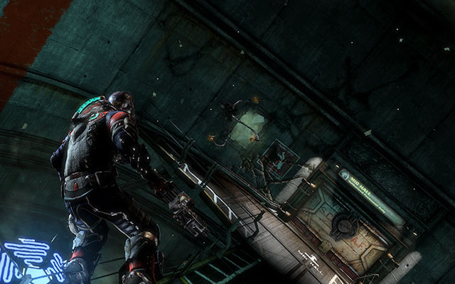 There is another silo waiting for you - enter the zero-gravity and this time fly up, watching out for laser and also for Necromorphs which will start appearing on walls after a while - Investigate Artifact Storage | Side missions: Artifact Storage - Side missions: Artifact Storage - Dead Space 3 Game Guide