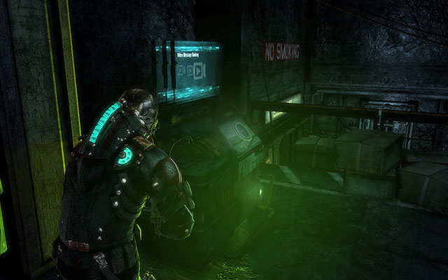 At the very bottom use the interface to unlock the next gate - Investigate Artifact Storage | Side missions: Artifact Storage - Side missions: Artifact Storage - Dead Space 3 Game Guide