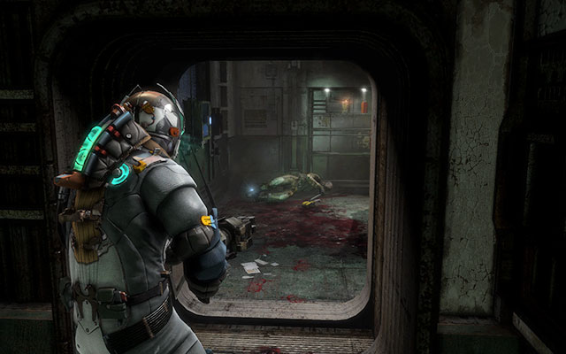 Before you join your crew in the large hall, youll find yourself in the room with two doors - cross the one on the right - Chapter 4 - p. 1 | Secrets - Secrets - Dead Space 3 Game Guide
