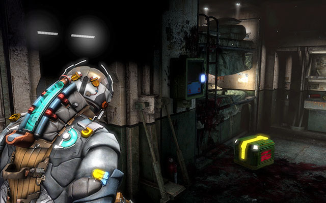 Inside the room which can be opened with a torque bar crafted at the workbench - Chapter 4 - p. 1 | Secrets - Secrets - Dead Space 3 Game Guide