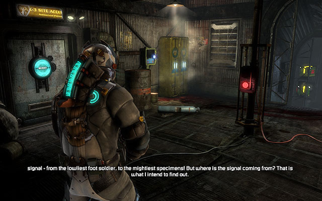 On the wall to the left from the entrance, inside the room with the elevator - Chapter 11 - p. 1 | Secrets - Secrets - Dead Space 3 Game Guide