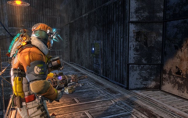 In the wall locker, to the right after entering the large, damaged hall - Chapter 11 - p. 1 | Secrets - Secrets - Dead Space 3 Game Guide