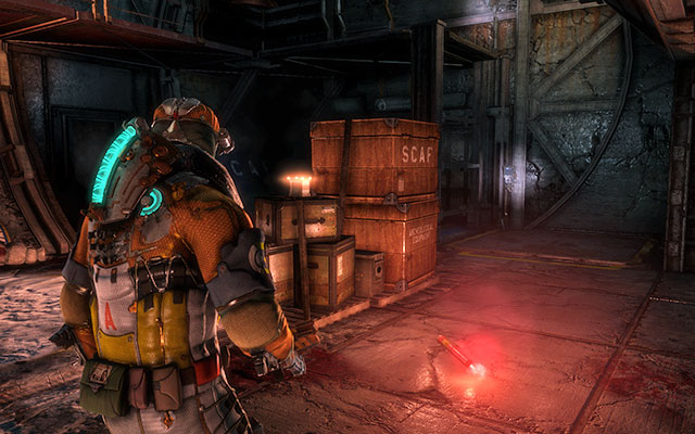On crates, next to the cargo elevator, at the place where you obtain the access key - Chapter 11 - p. 1 | Secrets - Secrets - Dead Space 3 Game Guide