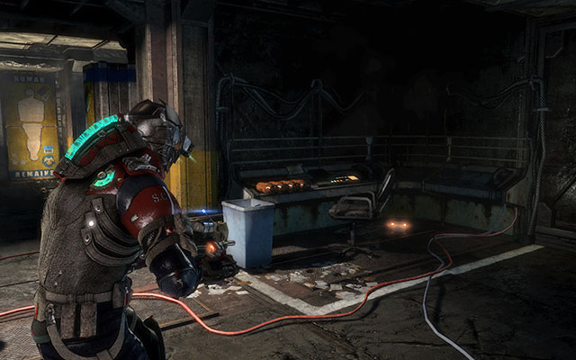 Under the desk, neat inactive gate, left on the fork - Chapter 11 - p. 2 | Secrets - Secrets - Dead Space 3 Game Guide