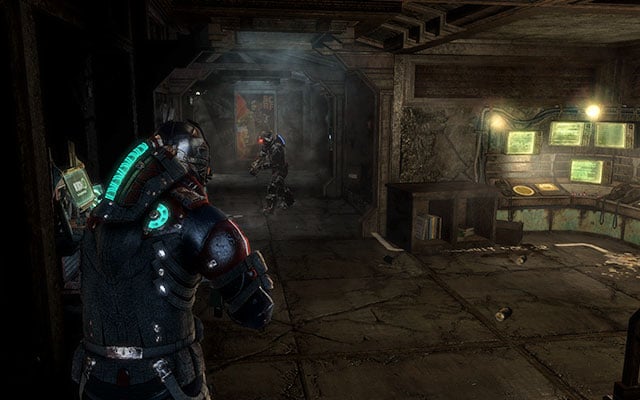 On the wall in the corridor with displays and a workbench - Chapter 11 - p. 2 | Secrets - Secrets - Dead Space 3 Game Guide