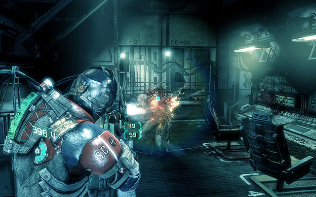 Walk through the maintenance room, eliminating Necromorph there and go to the next corridor - Restore oxygen to the ship | Co-op missions: C.M.S. Brusilov - Co-op missions: C.M.S. Brusilov - Dead Space 3 Game Guide