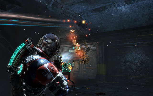 During crossing the bridge a small horde of Necromorphs will surprise you - it is best to stand in the middle of the bridge and watch each end, so both of you can take out creatures on both sides - Investigate the warehouses secrets | Co-op missions: Archeology - Co-op missions: Archeology - Dead Space 3 Game Guide