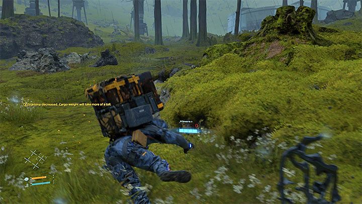 In Death Stranding, you are dealing with a variable center of gravity - carrying more cargo on the back will shift the center of gravity (the same goes for cargo stacked up to look like a tower) - Starting tips | Death Stranding - Basics - Death Stranding Guide