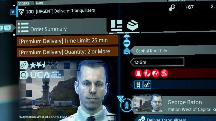 Premium deliveries are always more challenging - the picture above shows the differences between a normal order and premium delivery - What is premium delivery in Death Stranding? - Exploration and cargo transportation - Death Stranding Guide