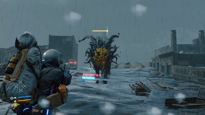 As the beast is quite large it is best to attack it when its focused on a specific target - Four-legged beast | Death Stranding Boss - Bosses - Death Stranding Guide