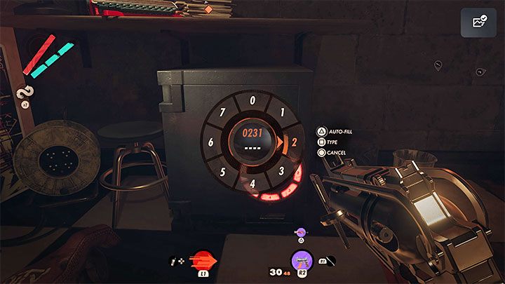 Right after you get inside, you should see a safe under the table - Deathloop: Space Invader - walkthrough - Visionary Leads - Deathloop Guide