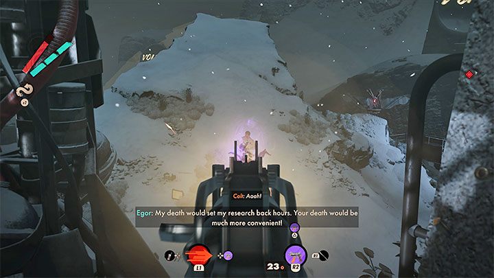 If you reach the camp without setting off alarms, you will have an opportunity to attack Egor by surprise - Deathloop: Lost in Transmission - walkthrough - Visionary Leads - Deathloop Guide