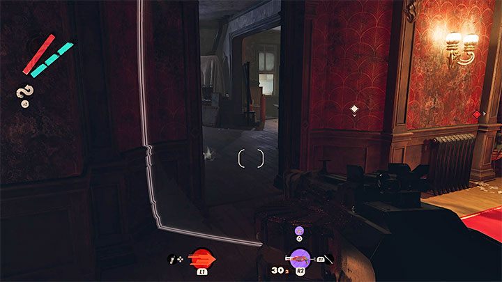 Egor is on one of the upper floors of the castle, and you can use Shift to get to him - thanks to this power, you will be able to teleport to the next shelves and fragments of the roof of the castle - Deathloop: Lost in Transmission - walkthrough - Visionary Leads - Deathloop Guide