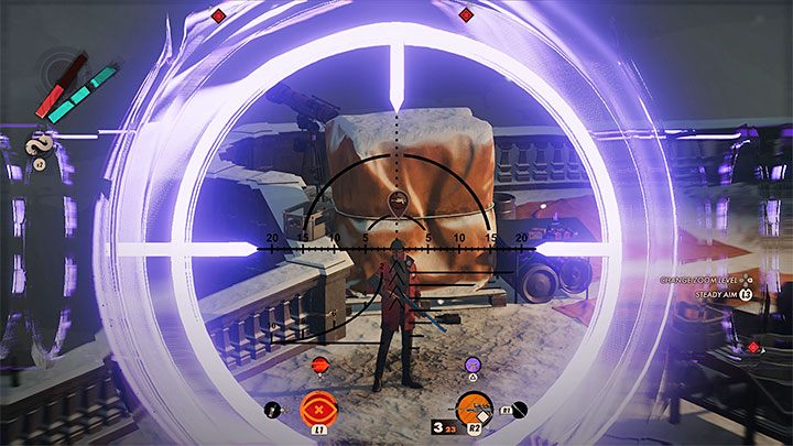 If an alarm has been triggered, Egor will most likely move to the roof of the castle or to one of the higher balconies - Deathloop: Ending It - walkthrough - Finale - Deathloop Guide