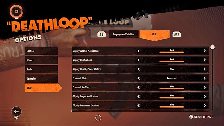 Deathloop allows you to customize the info displayed on the screen so it can fit your own preferences - Deathloop: System requirements - Appendix - Deathloop Guide