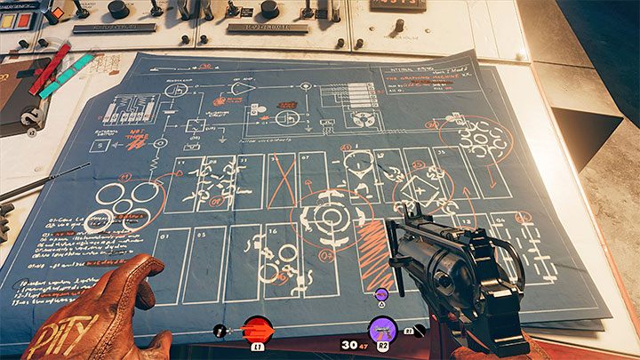 After finding and adding the four randomly chosen pictograms to your journal you need to leave the bunker and return to the tunnels - Deathloop: Afternoon Delight - walkthrough - Visionary Leads - Deathloop Guide