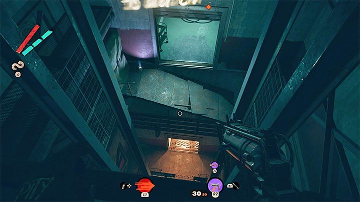 Finishing the puzzle will unlock the door to the right, letting you examine the new area of the bunker - Deathloop: Afternoon Delight - walkthrough - Visionary Leads - Deathloop Guide