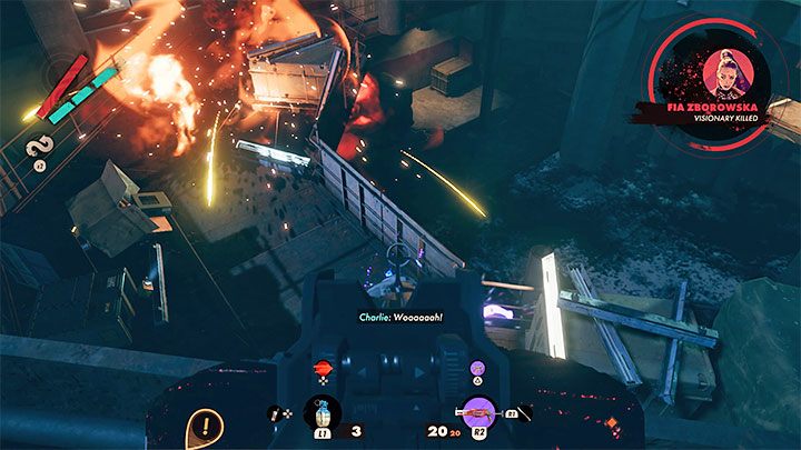 If you don't mind aggressive solutions, you can attack the Visionaries from the higher ledge, getting into direct combat - Deathloop: Afternoon Delight - walkthrough - Visionary Leads - Deathloop Guide