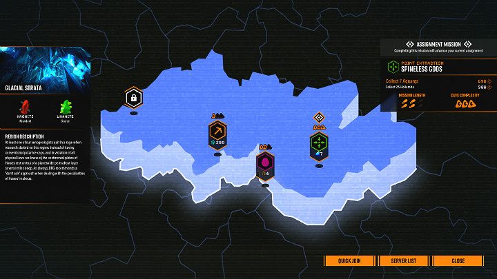 Missions marked with the padlock symbol are temporarily unavailable and must be unlocked by performing subsequent tasks - Deep Rock Galactic: Mission types - General information - Deep Rock Galactic Guide