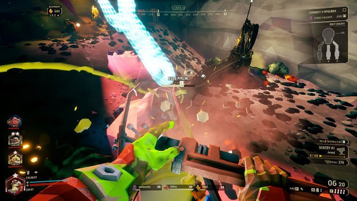 Then you need to build a pipeline network from the refinery platform to the previously summoned Pumpjack - Deep Rock Galactic: On-Site Refining - main mission objective - On-Site Refining - Deep Rock Galactic Guide