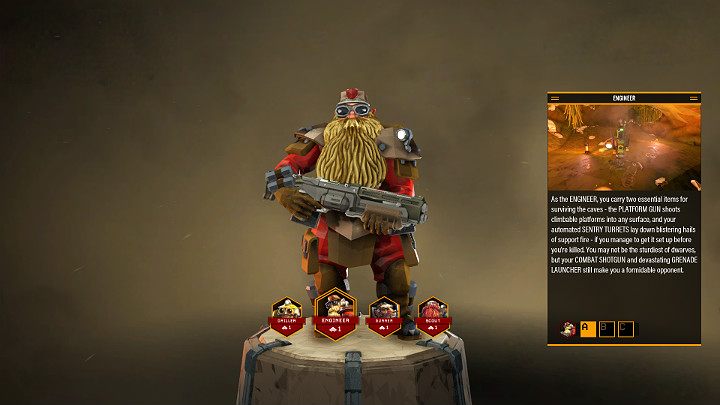 The engineers secondary weapon is the Deepcore 40mml PGL rocket launcher, which works well when fighting larger groups of opponents - Deep Rock Galactic: Engineer - character description, perks - Engineer - Deep Rock Galactic Guide