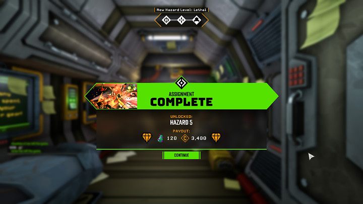 After completing all 3 tasks in the New Hazard Level: Lethal series, The player will receive additional resources, a large amount of credits, and access to missions at the highest possible hazard level, which is Hazard 5 (Lethal) - Deep Rock Galactic: Hazard 5 (Lethal) - how to unlock? - FAQ - Deep Rock Galactic Guide