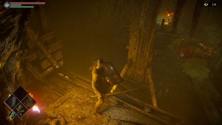 Before you do so, though, go towards the vertical wooden footbridge - Demons Souls Remake: Depraved Chasm (5-1) - walkthrough - Valley of Defilement (Region 5) - Demons Souls Remake Guide