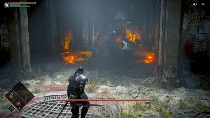 When playing a mage, chase your opponent to the end of the corridor, then dodge and run to the other end - Demons Souls remake: Vanguard Demon - boss how to defeat? - Demons Souls Remake: Bosses - Demons Souls Remake Guide