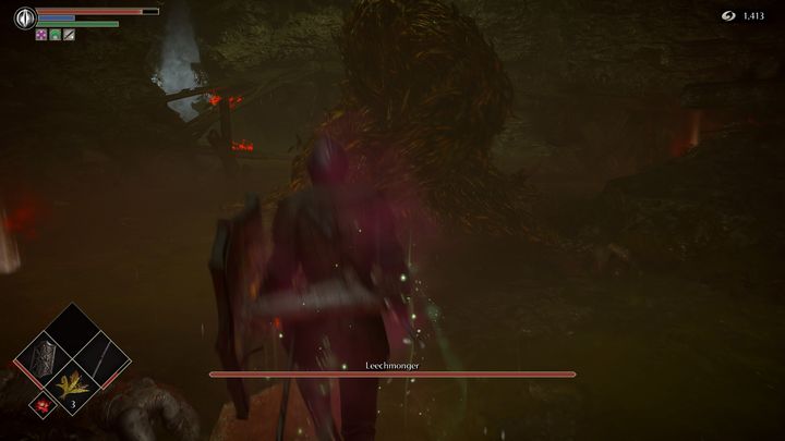 Applying it to the weapon that deals fire damage will cause the boss's health will drop quickly, as it is extremely vulnerable to fire - Demons Souls Remake: Leechmonger - boss, how to defeat? - Demons Souls Remake: Bosses - Demons Souls Remake Guide