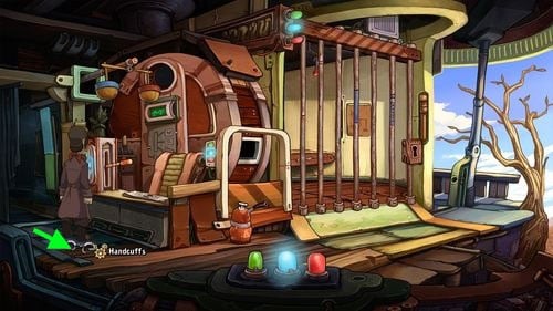 Pull the Lever up, obtaining the police station - Find coffee powder ingredients | Part 1 - Kuvaq - Part 1 - Kuvaq - Deponia Game Guide & Walkthrough
