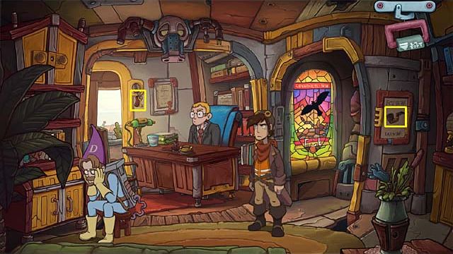 Take a pipe from the frame on the right - Milk the goat - Chapter five - Deponia Doomsday - Game Guide and Walkthrough