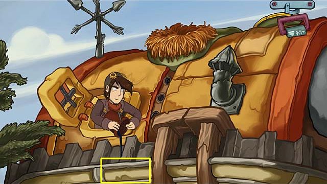 After the conversation with the class in the lab, go once again to the lecture hall and to the tower - Milk the goat - Chapter five - Deponia Doomsday - Game Guide and Walkthrough