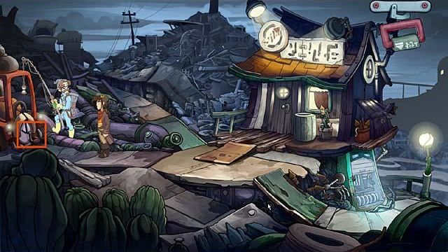 Turn the crank to turn back time once again (choose the right option of dialogue) - Save the pyramid of glasses - Chapter one - Deponia Doomsday - Game Guide and Walkthrough