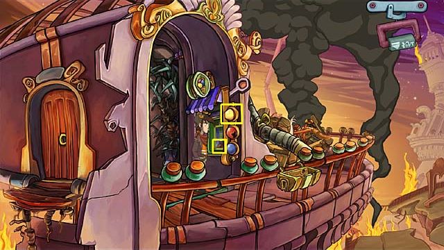 Go near the balcony and click on the ice cream elevator - Help Elysians and Goal - Chapter two - Deponia Doomsday - Game Guide and Walkthrough