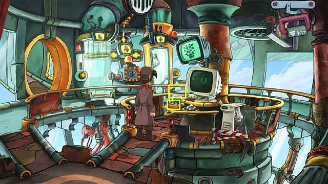 Computer updates database and writing it to cartridge - Make matrices of three jackalopes - Chapter three - Deponia Doomsday - Game Guide and Walkthrough