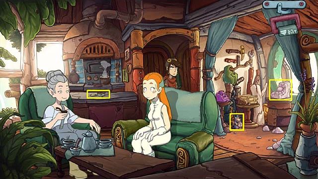 From the table on the left take a hair brush - Get a time machine key - Chapter six - Deponia Doomsday - Game Guide and Walkthrough