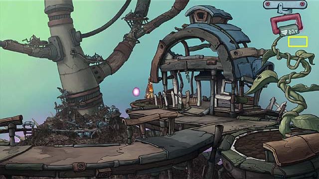 Shoot at the portal by using the crossbow (use it below the inventory icon) - Come back to Paradox City at a right time - Chapter six - Deponia Doomsday - Game Guide and Walkthrough