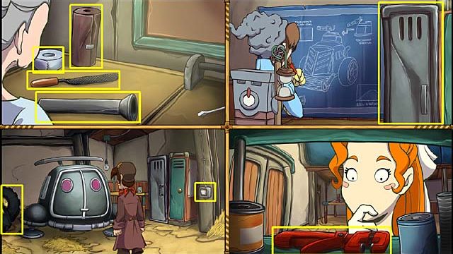 Click following items to show the characters what they need to do (the order is marked by numbers in brackets) - Come back to the Paradox City at a right time once again - Chapter six - Deponia Doomsday - Game Guide and Walkthrough