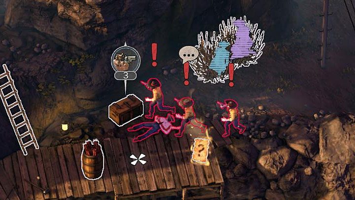 The explosion will trigger the alarm and, unfortunately, this cant be avoided - Desperados 3: Use dynamite to destroy the blockade - mission 2, walkthrough - Mission 2 - Running Late on Payday - Desperados 3 Guide