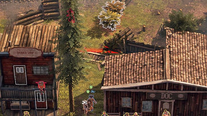 Three main passages (M3,10) lead to the construction site - Desperados 3: Kill McBane - mission 3, walkthrough - Mission 3 - Troublemakers in Flagstone - Desperados 3 Guide