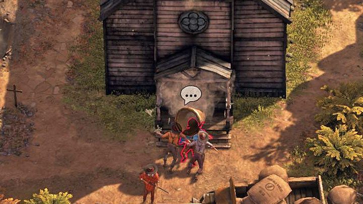 Move Cooper to the church tower (M3,4) - Desperados 3: Kill The Duke and return to the saloon - mission 3, walkthrough - Mission 3 - Troublemakers in Flagstone - Desperados 3 Guide