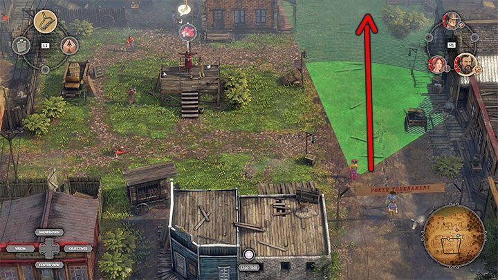 Acquiring a disguise for Kate is optional, but you should not miss this step as it will make it easier to eliminate opponents and sneak the other characters through hostile locations - Desperados 3: Get a disguise and find McCoy - mission 8, walkthrough - Mission 8 - One Hell of a Night - Desperados 3 Guide