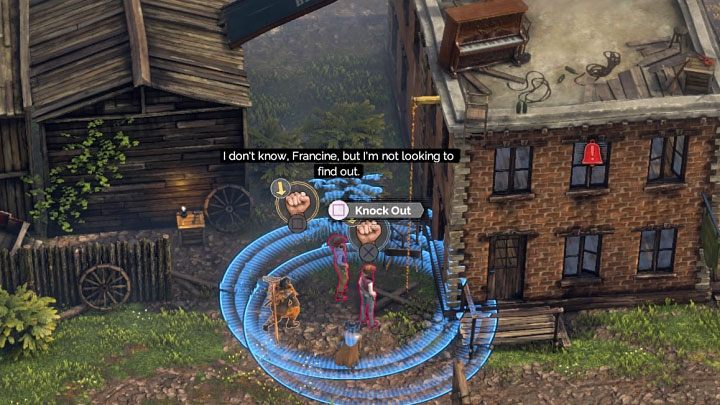 The main entrance to the bank is heavily guarded - Desperados 3: Get a disguise and find McCoy - mission 8, walkthrough - Mission 8 - One Hell of a Night - Desperados 3 Guide