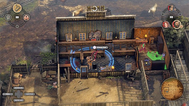 Unfortunately, there is a Long Coat inside the bank building - Desperados 3: Get a disguise and find McCoy - mission 8, walkthrough - Mission 8 - One Hell of a Night - Desperados 3 Guide