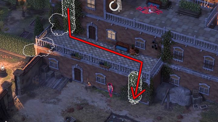 The last part of the mission involves moving the bound Devitt into a car parked next to the estate(M15,21) - Desperados 3: Escape from the Hacienda with Devitt - mission 15, walkthrough - Mission 15 - A Captain of Industry - Desperados 3 Guide