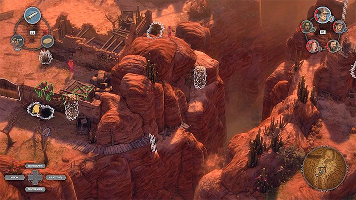 The second option is a path near the cliff, which is to the right of the gate - Desperados 3: Reach the cemetery gate - mission 16, walkthrough - Mission 16 - The Old and The New - Desperados 3 Guide