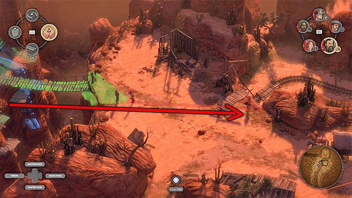 Also in the second part of town, you can walk by the cliff, and again this is a good choice for Cooper and Isabelle - Desperados 3: Reach the cemetery gate - mission 16, walkthrough - Mission 16 - The Old and The New - Desperados 3 Guide