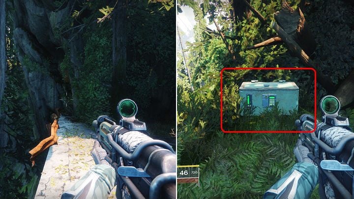 Walk ahead until you reach a cliff with a curved barrier and a stretch of road, which can be seen in the image above on the left - Destiny 2: How to get Lumina revolver? - Destiny 2: Exotic Weapon Quests - Destiny 2 Game Guide